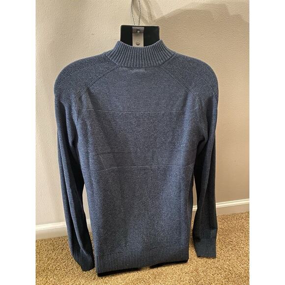 Smartwool Sweater Mens Large Blue Wool Blend Quarter Zip Long Sleeve Outdoor - Picture 4 of 8